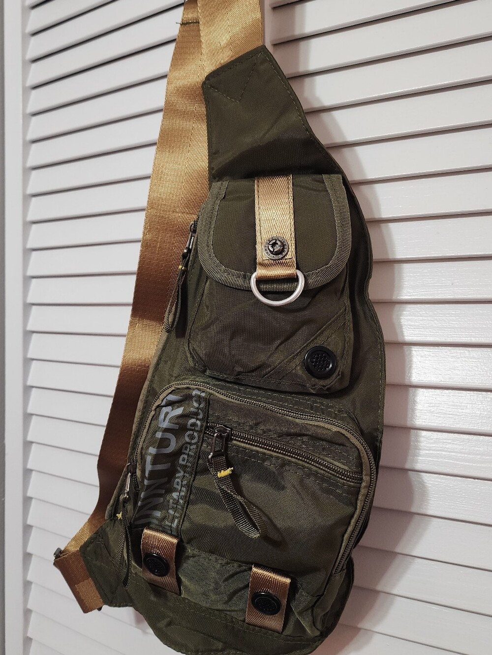 Army Green Men's Crossbody Sling Bag Pack
